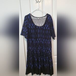 Avenue Blue Diamond Fit and Flare Dress- Size 22/24